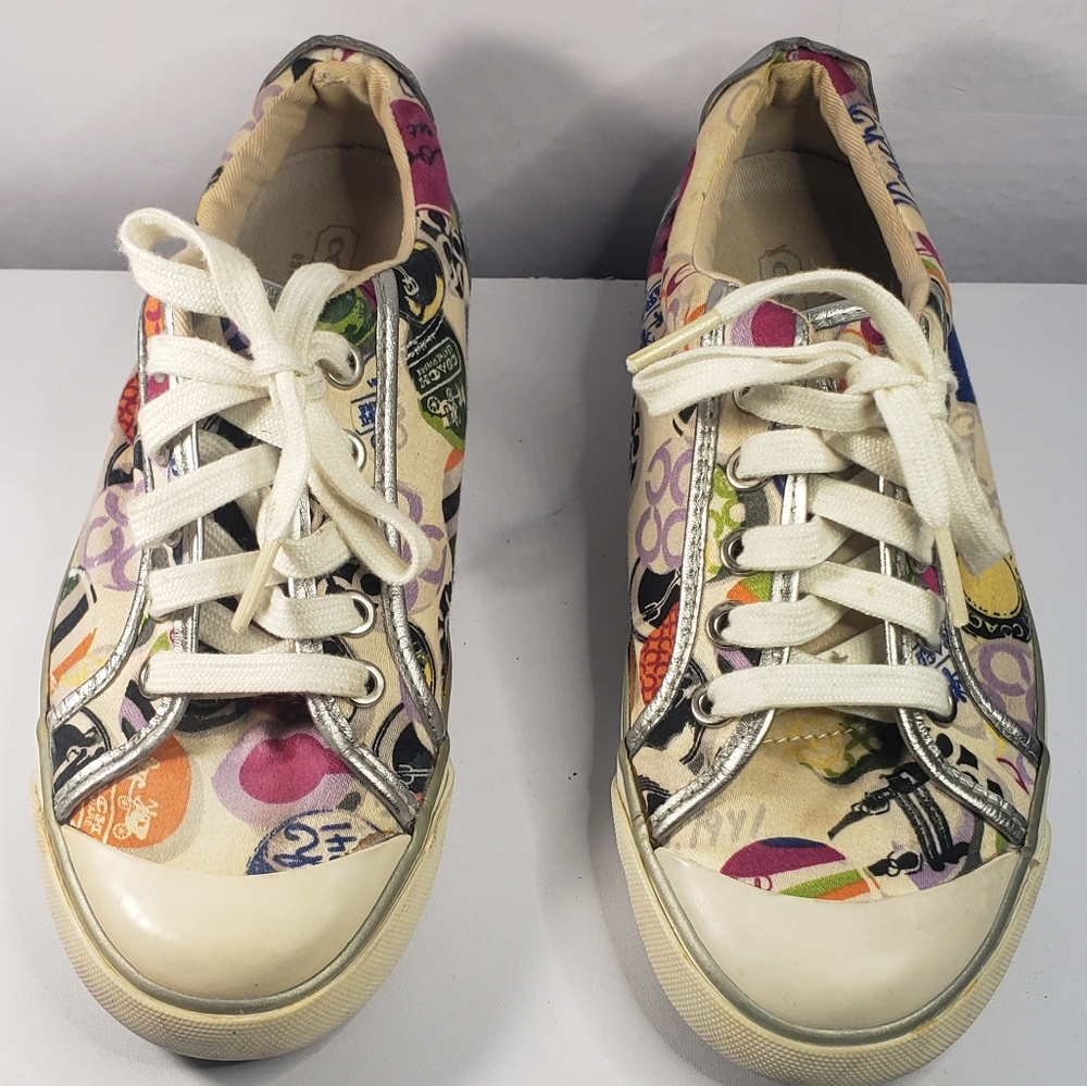 Coach Multicolor Sneakers with Silver Accents
